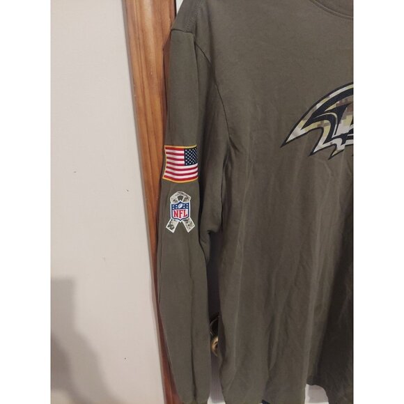 Nike NFL Baltimore Ravens Salute To Service Green Long Sleeve T Shirt Men’s L - Picture 2 of 8